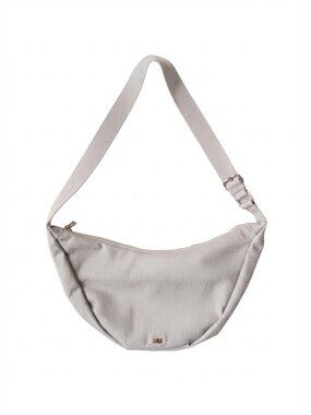 July Everyday Taupe Minimalist Canvas Crescent Shoulder Bag